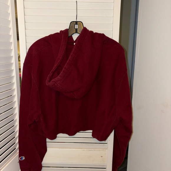 Champion Women's Maroon Cropped Hoodie - Picture 4 of 6